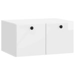 vidaXL Meuble TV mural 59 5 x 41 x 30 cm Blanc brillant