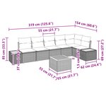 vidaXL Ensemble de canapé de jardin 7 pièces avec coussins noir poly rotin acacia