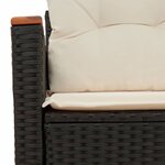 vidaXL Canapé de jardin avec coussins 2 places noir résine tressée