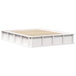 vidaXL Cadre de lit avec stockage Blanc 210 x 118 x 30 cm Pin massif