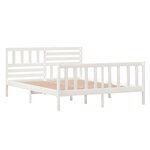 vidaXL Cadre de lit sans matelas blanc bois massif