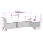 vidaXL Salon de jardin avec coussins 5Pièces mélange beige résine tressée