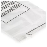 Sachet plastique liassé transparent avec message sécurité enfants à fermeture adhésive 28x40 cm (lot de 1000)