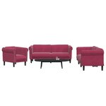 vidaXL Ensemble de canapés 3 Pièces rouge bordeaux velours