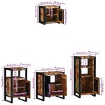 vidaXL Ensemble de mobilier de salle de bain avec étagère avec stockage avec porte 4 Pièces