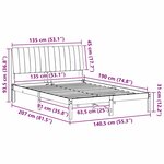 vidaXL Cadre de lit avec tête de lit Marron 135 x 190 cm Pin massif