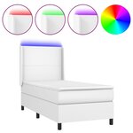 vidaXL Sommier à lattes de lit matelas LED Blanc 80x200cm Similicuir