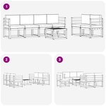 vidaXL Ensemble de canapés d'extérieur 7 Pièces Blanc et crème