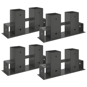 vidaXL Aide à l'empilement de bois de chauffage 4 pièces Anthracite