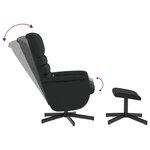 vidaXL Fauteuil inclinable de massage avec repose-pied noir similicuir