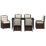 vidaXL Ensemble de salle à manger pour jardin 7 Pièces Marron polyrotin