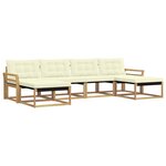 vidaXL Ensemble de canapés d'extérieur 6 Pièces Blanc et crème