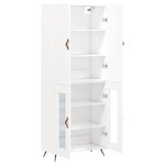 vidaXL Buffet haut Blanc 69 5x34x180 cm Bois d'ingénierie
