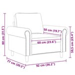 vidaXL Fauteuil Bleu 60 cm Velours