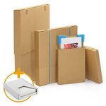 Caisse carton télescopique pour produit plat brune double cannelure 40x5x80 cm (lot de 10)