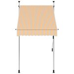 vidaXL Auvent rétractable manuel 100 cm Rayures oranges et blanches