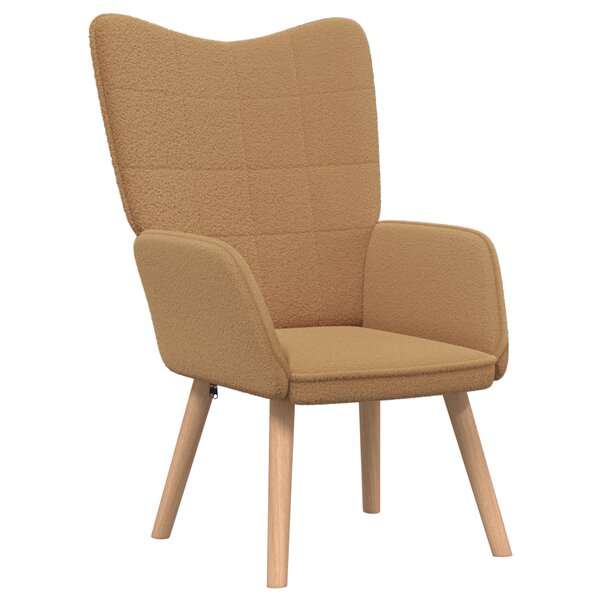 Chaise relaxante vidaXL en tissu beige imitation laine bouclée