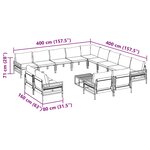 vidaXL Ensemble de canapé de jardin 14 Pièces Anthracite Acier