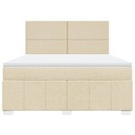 vidaXL Sommier à lattes de lit avec matelas Crème 180x200 cm Tissu