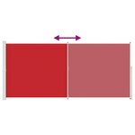 vidaXL Auvent latéral rétractable de patio 220x500 cm Rouge