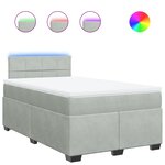 vidaXL Sommier à lattes de lit et matelas gris clair 120x190cm velours