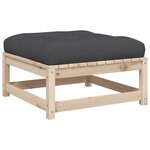 vidaXL Salon de jardin 7 Pièces avec coussins bois de pin massif