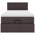 vidaXL Lit ottoman avec matelas marron foncé 100x200 cm tissu