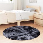 vidaXL Tapis Shaggy à poils longs NAVARRA gris foncé 100x100 cm