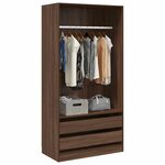 vidaXL Garde-robe Chêne fumé 100x50x200 cm Bois d'ingénierie