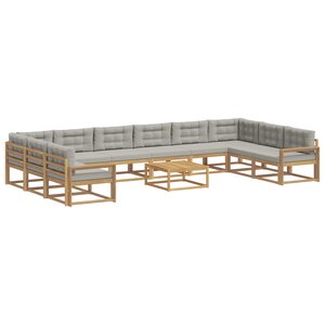 vidaXL Ensemble de canapés d'extérieur 11 pc Blanc et gris clair