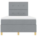 vidaXL Lit à ressorts avec matelas Gris clair 120 x 200 cm tissu