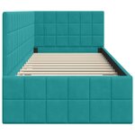 vidaXL Cadre de lit d'angle Turquoise 80 cm x 200 cm tissu