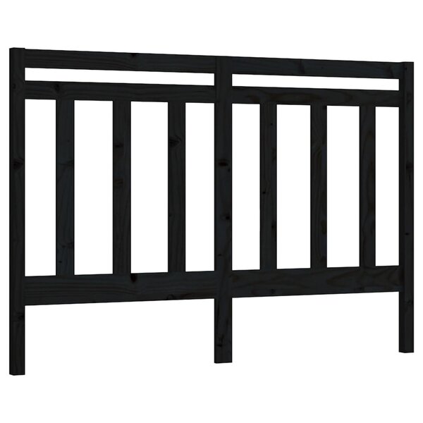 vidaXL Tête de lit Noir 126x4x100 cm Bois massif de pin