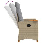 vidaXL Chaise inclinable avec plateau à thé 62 x 64 x 112 cm polyrotin