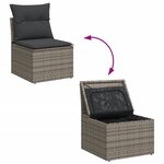 vidaXL Salon de jardin avec coussins 13 Pièces gris résine tressée