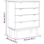 vidaXL Commode OTTA 76 5x39 5x90 cm Bois de pin massif