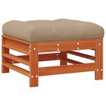vidaXL Repose-pieds de jardin Pin massif Brun Ciré