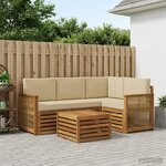 vidaXL Ensemble de canapés d'extérieur 5 pc Naturel et Beige Polyester