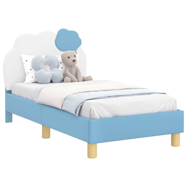 vidaXL Cadre de lit pour tout-petit avec tête de lit Bleu 70 x 140 cm