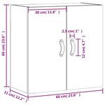 vidaXL Armoire murale Blanc brillant 60x31x60 cm Bois d'ingénierie
