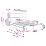 vidaXL Cadre de lit avec rangement Sonoma gris 140 x 200 cm