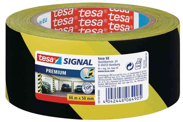 Ruban adhésif de signalisation Noir Jaune 50mm x 66m TESA