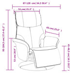 vidaXL Fauteuil inclinable de massage et repose-pieds crème similicuir