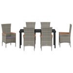 vidaXL Ensemble de salle à manger pour jardin 7 Pièces Gris Poly rotin