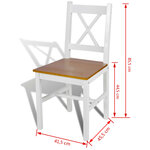 vidaXL Chaises à manger lot de 2 blanc bois de pin
