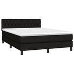 vidaXL Sommier à lattes de lit avec matelas LED Noir 140x190 cm Tissu