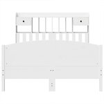 vidaXL Lit bibliothèque sans matelas blanc 160x200 cm bois pin massif