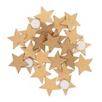 48 autocollants étoiles en bois dorés 2 cm
