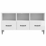vidaXL Meuble TV Blanc brillant 102 x 34 5 x 50 cm Bois d'ingénierie