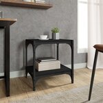 vidaXL Meuble TV Noir 40x33x41 cm Bois d'ingénierie et acier